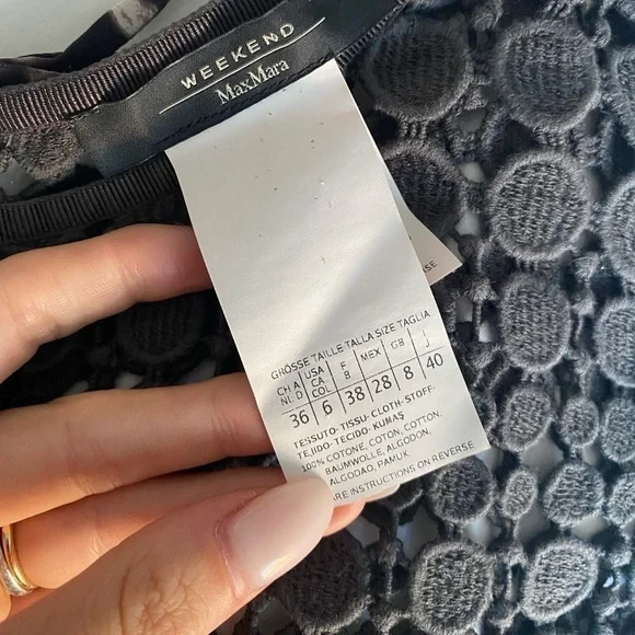 MaxMara Weekend- Grey Crochet Like Sleeveless Cropped Top - Picture 6 of 6